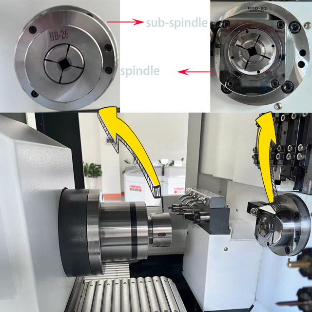 Hs-926/932 High Precision and Ridigity Swiss Type CNC Automatic Lathe Machine 2 Spindle with 5-axis